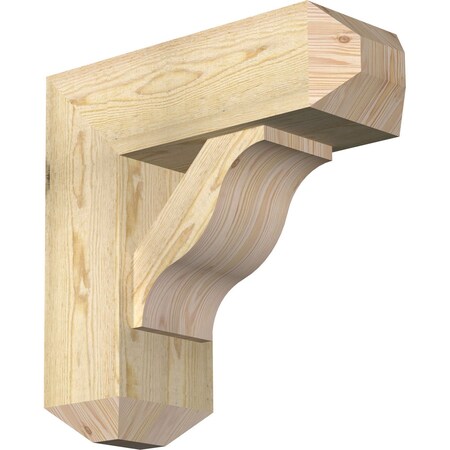Ekena Millwork Funston Craftsman Rough Sawn Bracket w/ Offset Brace, Douglas Fir, 8"W x 22"D x 22"H BKT0806X22X22FST04RDF